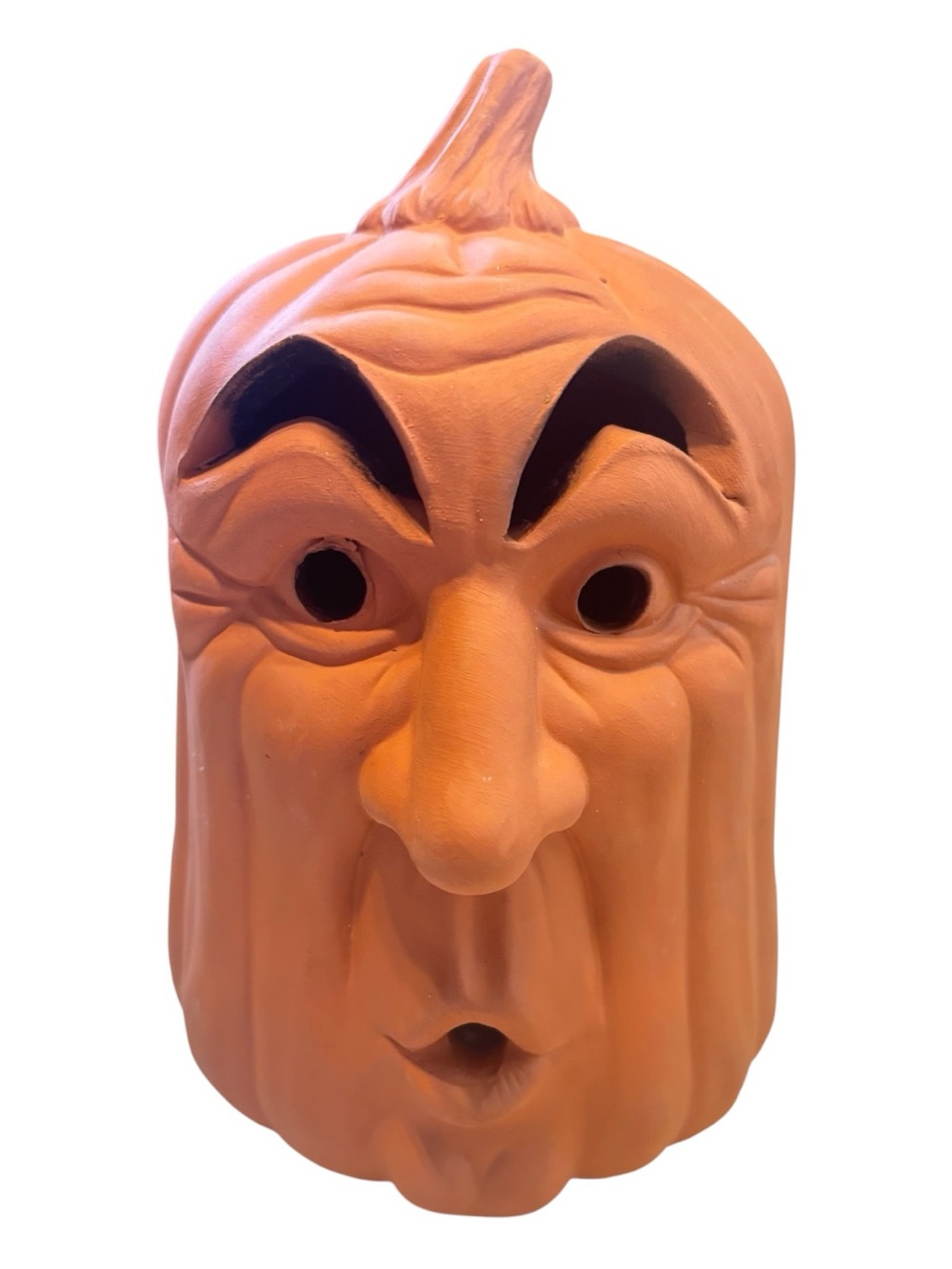 Vintage rare Terracotta funny Pumpkin Face Jack o’lantern- great condition